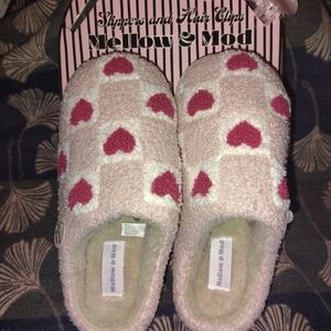 Mellow & Mod Pink Heart Women's Slippers